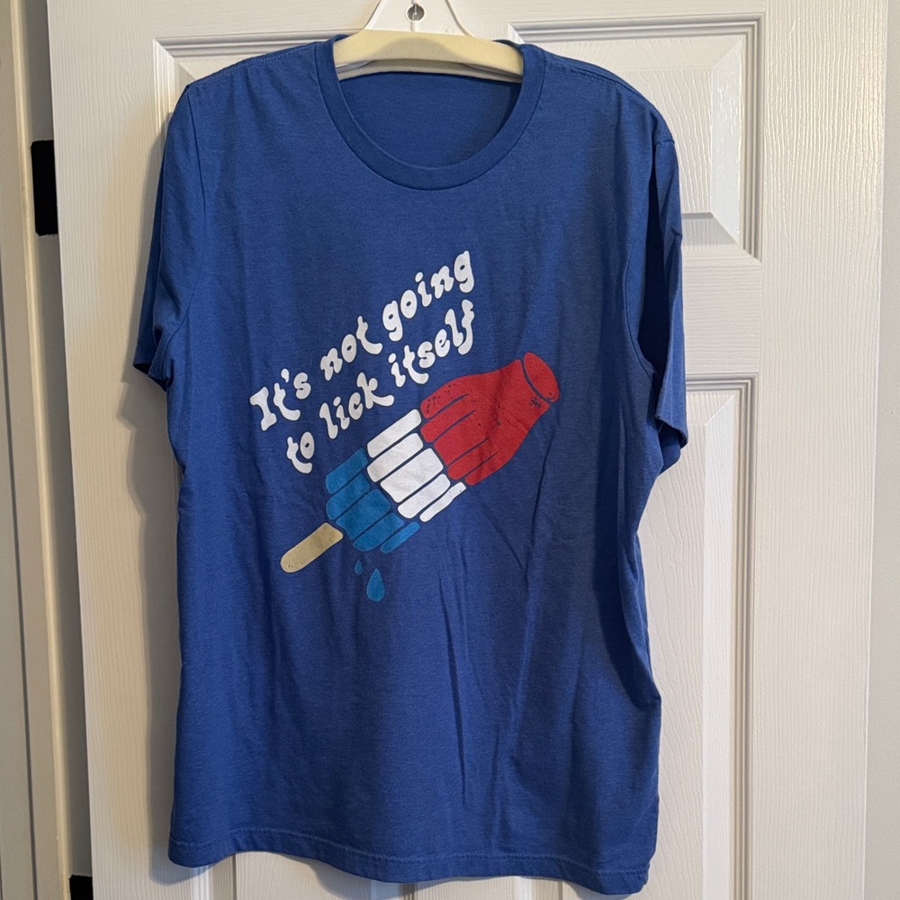Men’s Blue Graphic Tee with Popsicle Design